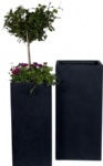 Fiberclay Tall Cube Planter Black