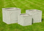 Fiber clay square cube planter box