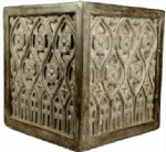 fibreclay faux lead square box planters with Moroccan design